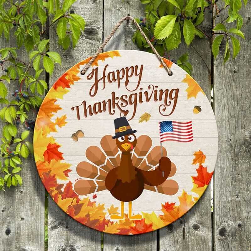 Thanksgiving Design Round Wooden Sign Thanksgiving Design Round Wooden Sign turkey