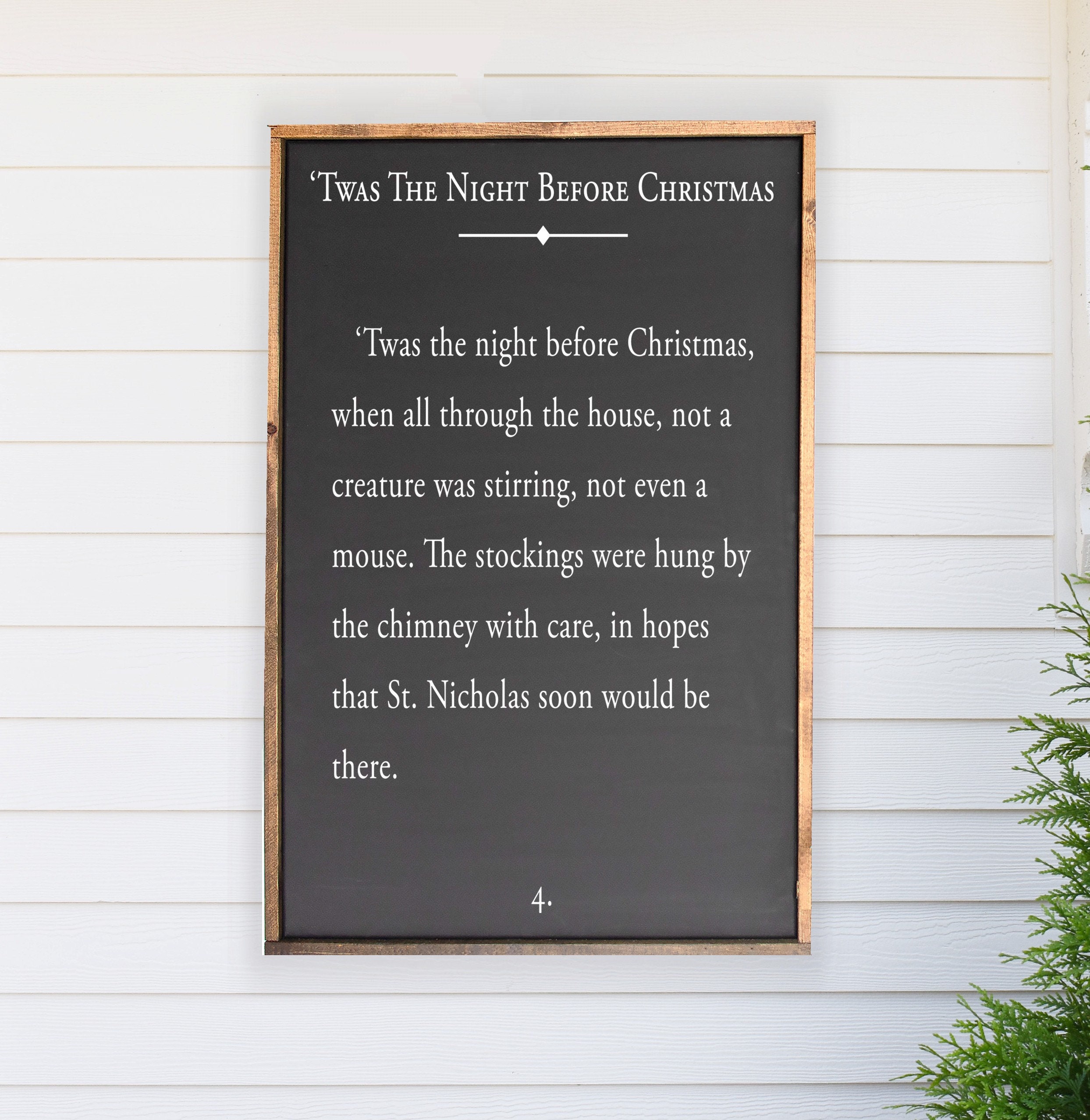 Twas The Night Before Christmas Happy New Year Wooden Sign
