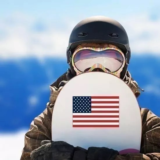 american Flag sticker AMERICA STICKER go skiing 