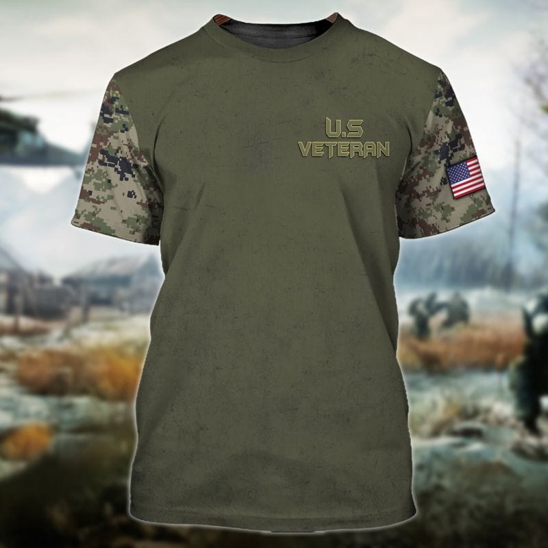 US Marine Wife Shirt With Veteran Pattern