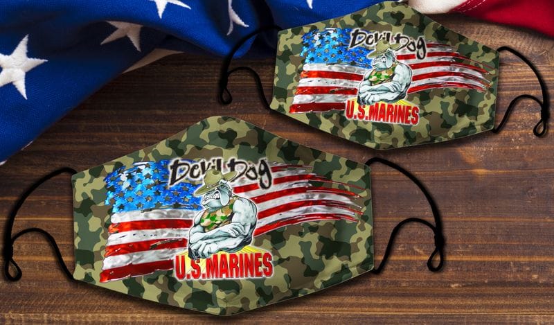 Devil Dog Us Marine Face Mask