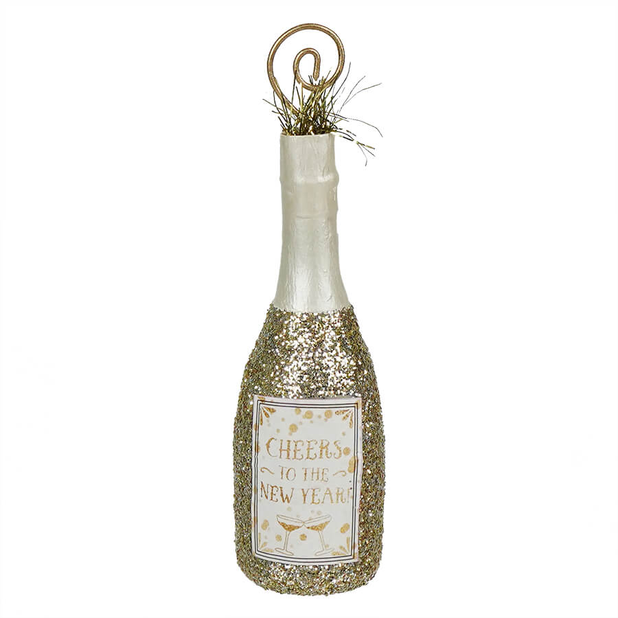 Gold Champagne Bottle Ornaments For A Glamorous Party