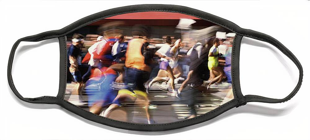 Runners On The Route Face Mask