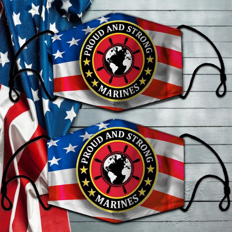 Ship’s Wheel Us Flag USMC Face Mask