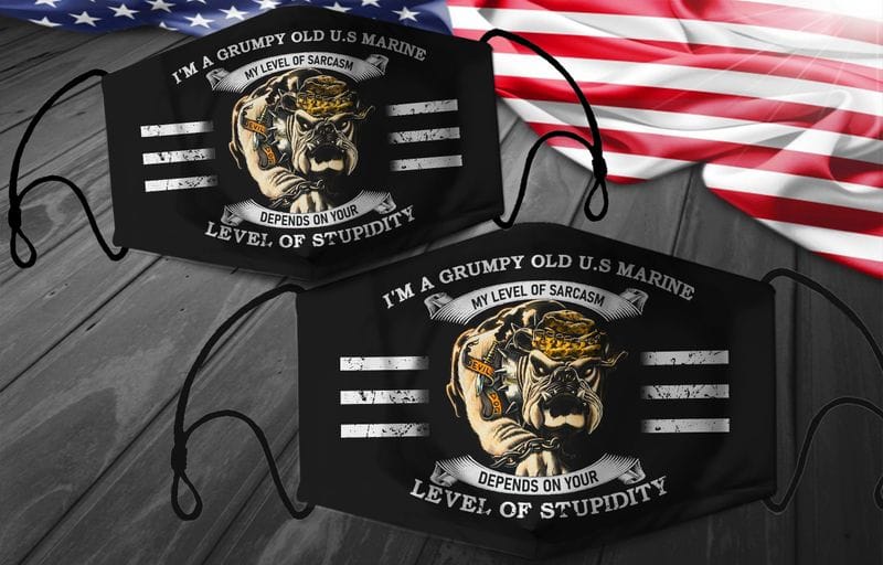 “I’m A Grumpy Old Us Marine” USMC Face Mask