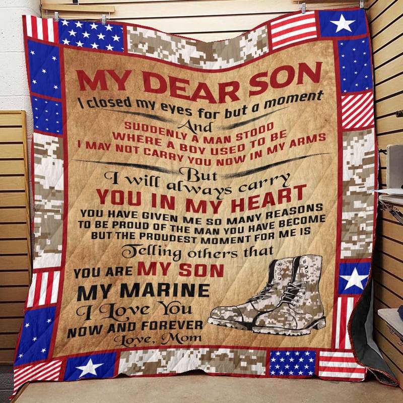 My Dear Son My Marine Customized Premium USMC Blanket