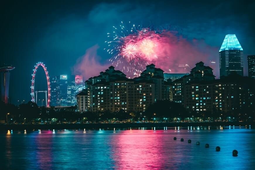 new year city firework
