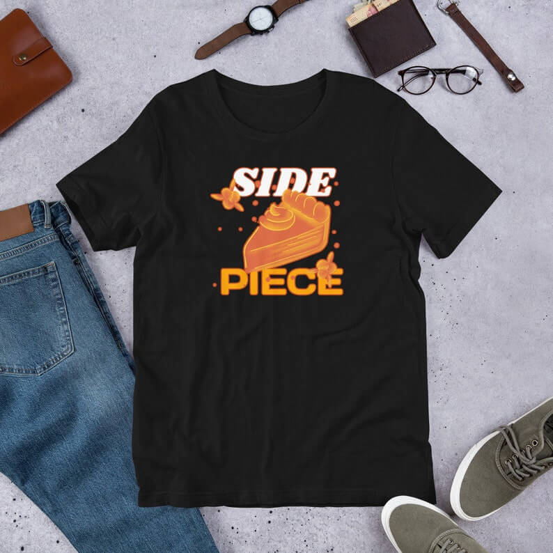 pumpkin pie Thanksgiving Design Side Piece Pumpkin Pie T-shirt Thanksgiving Design
