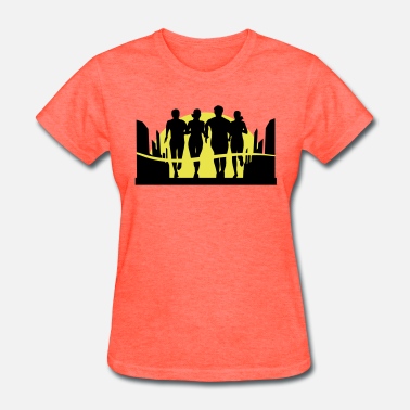 Coral Pink Runner New York Marathon T Shirt For Women