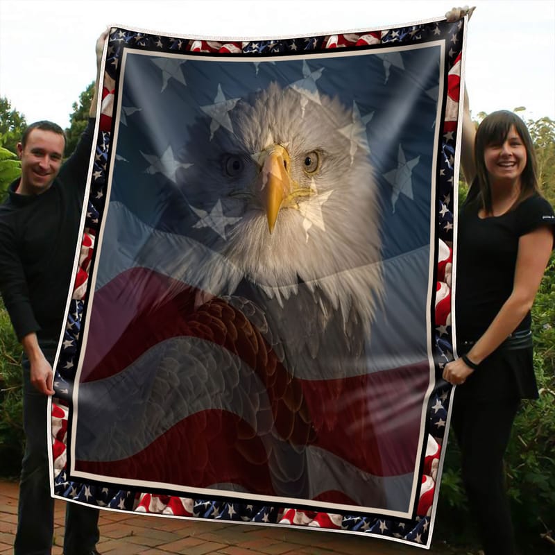 USA Flag And Eagle US Marine Corps Blanket
