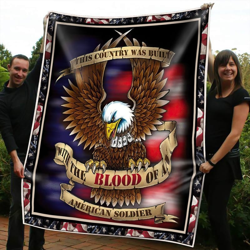 Blood Built This Country American Soldier Marine Corps Blanket