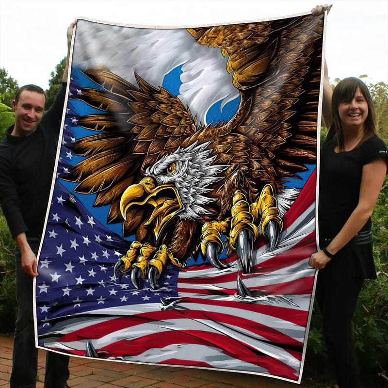 Eagle Claws And The Flag Usa Eagle Blanket