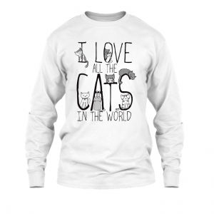 Basic "I love all cats in the world" hoodie