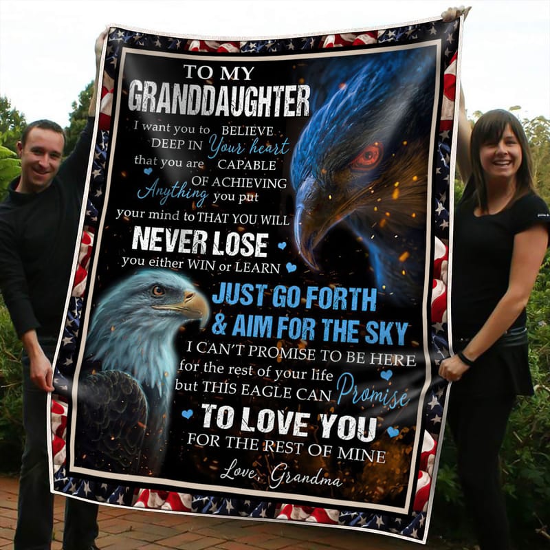 To My Granddaughter Eagle Blanket From Grandma 
