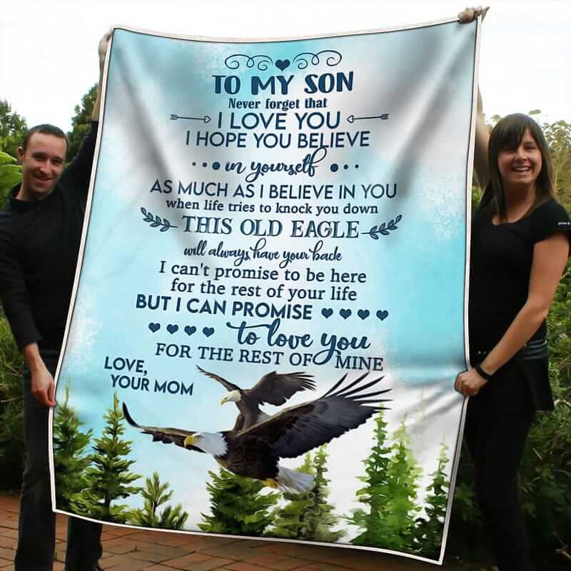 To My Son Flying Eagle Blanket From Mom