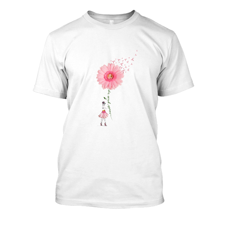 Strong Woman And Breast Cancer Flower T-Shirt