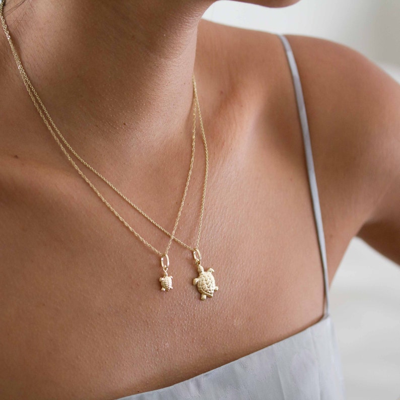 Nautical Turtle Necklace, Golden Jewelry Sea Turtle Necklace, Dainty Ocean Necklace
