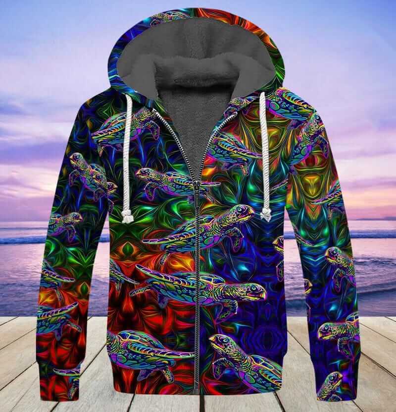 TURTLES LIGHT COLOR 3D FLEECE ZIPPER