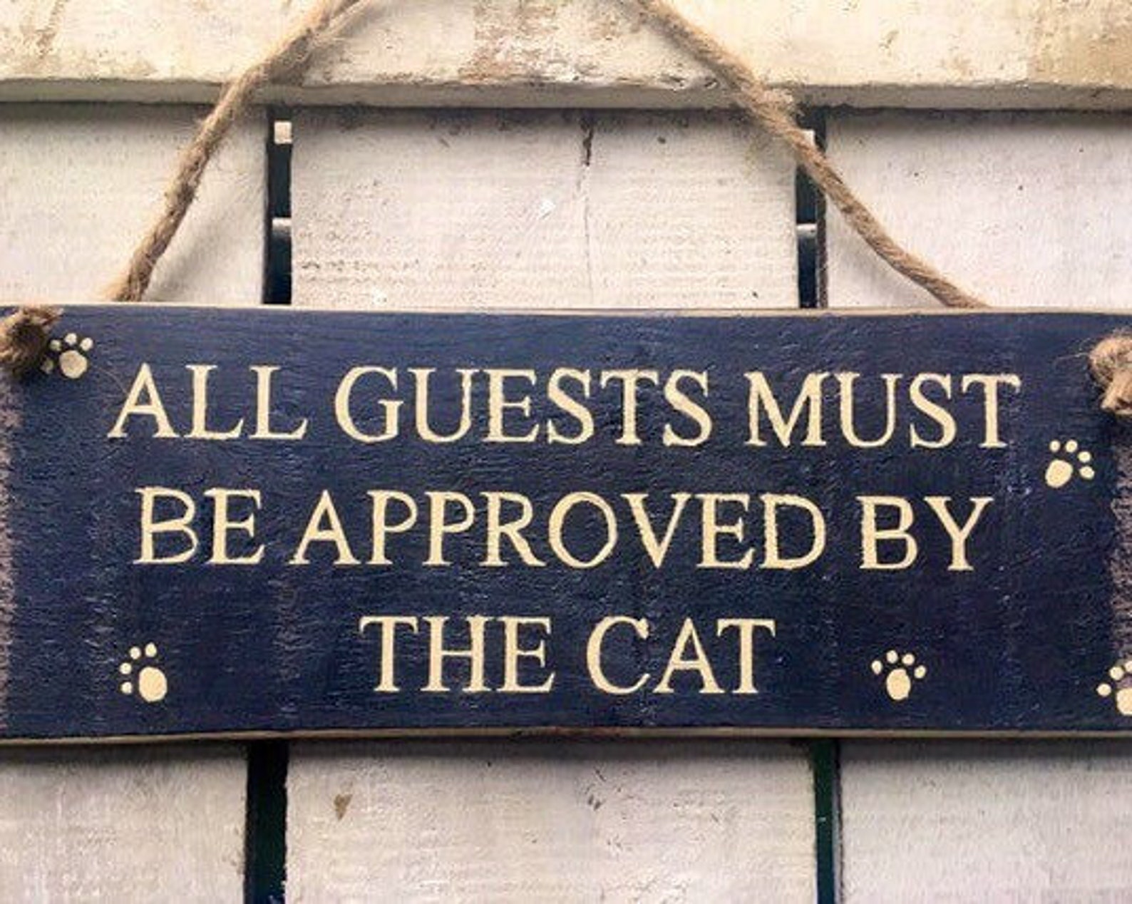 Approved By The Cat Wooden Sign