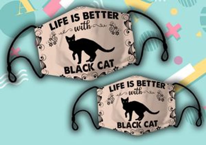12 Cat Face Masks to Stay Safe And Stylish At The Same Time 3 Black Cat Face Mask
