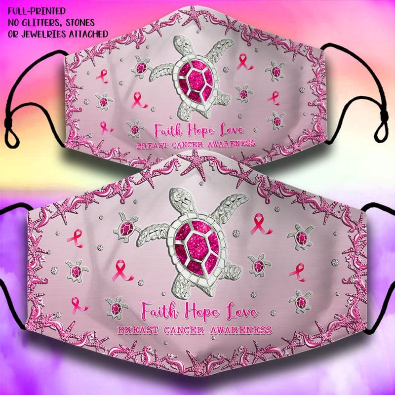 Pink Turtle Breast Cancer Awareness Mask