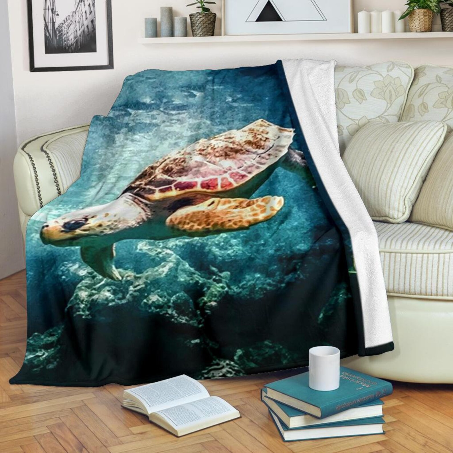 10 Turtle Blankets That Will Actually Make Your Room Looks Better 9 Blue Turtle Throw Blanket