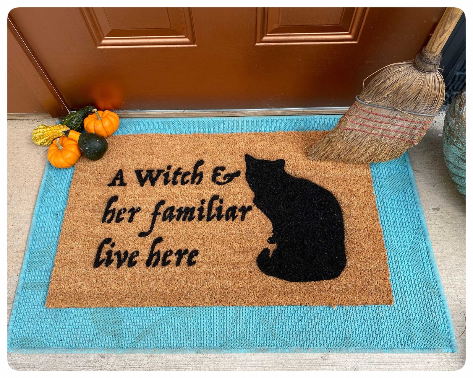 10 Cat Doormats To Consider For Your Home 11 A Witch And Her Family Live Here Doormat