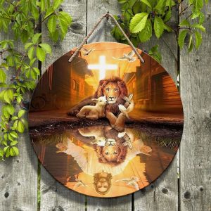 BEST GOD BLESS AMERICA ROUND WOODEN SIGN