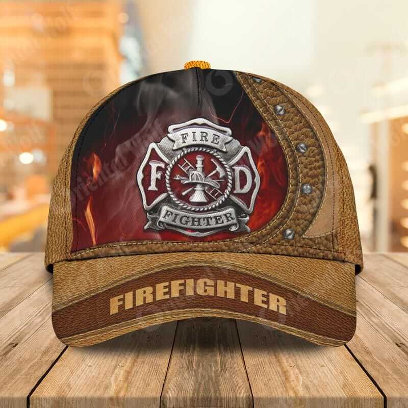 Firefighter Leather Pattern Classic Cap