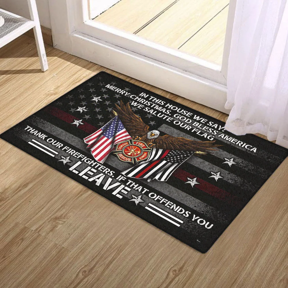 Christmas Firefighter Door Mat You Might Want to Get