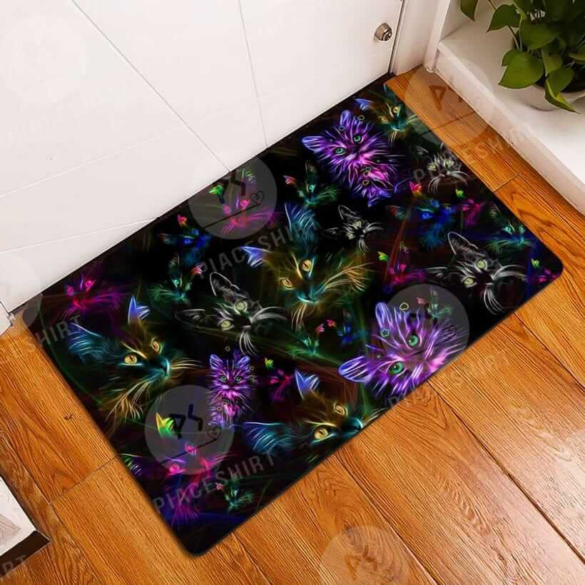 Cat Neon Animal Doormats