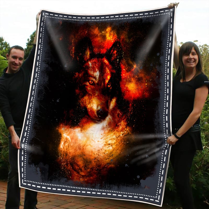 Fire Wolf Firefighter Blanket