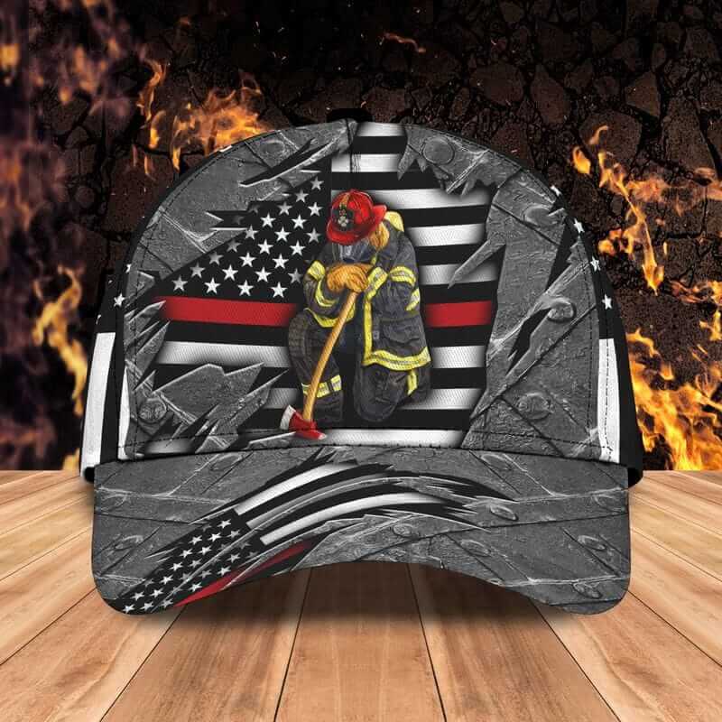 SILVER THIN RED LINE FIREFIGHTER CLASSIC CAP