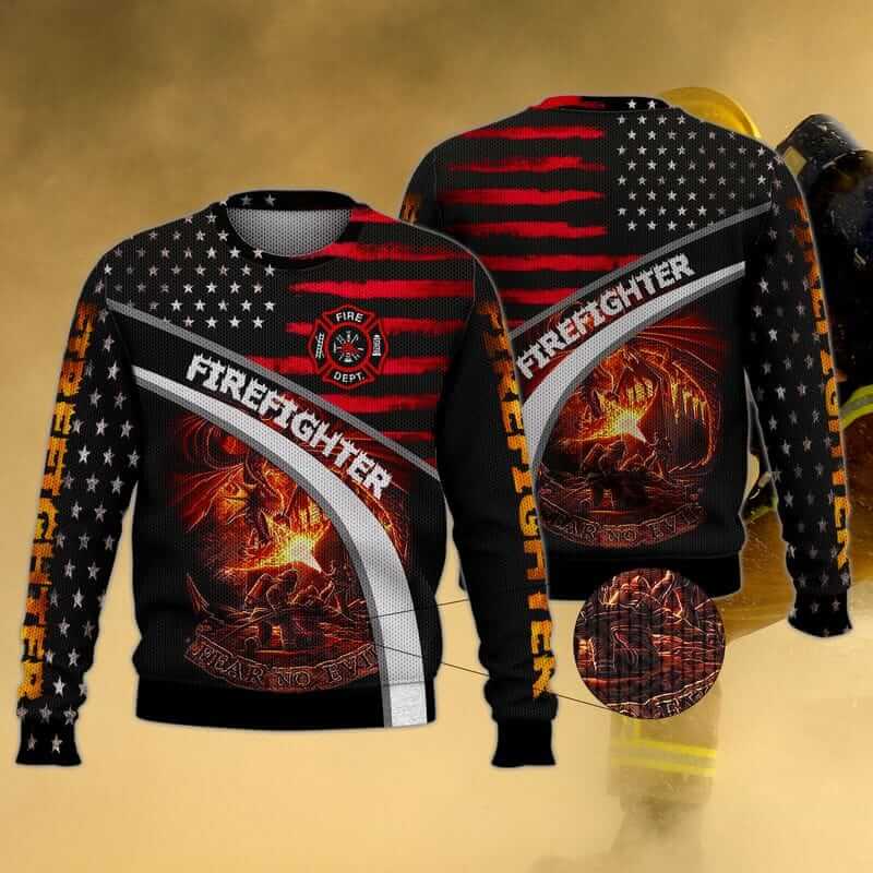 FIREFIGHTER FEAR NO EVIL SWEATER