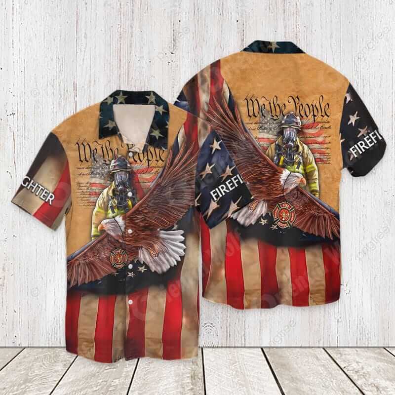 FIREFIGHTER WE THE PEOPLE HAWAIIAN SHIRT
