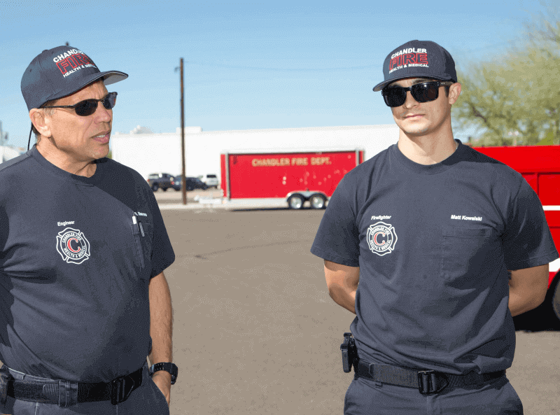 FIREFIGHTERS WEARING TRUCKER CAPS