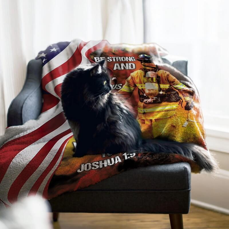 Firefighter Blanket Black Cat