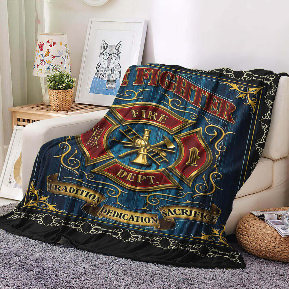 Firefighter Sherpa Fleece Blanket