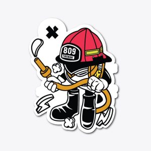 Lovely animation firefighter sticker 2022 The cute animation firefighter sticker 2022