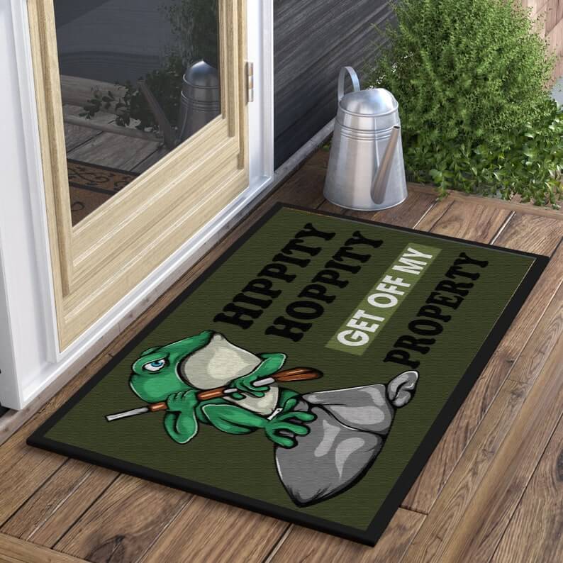 Hippity Hoppity Get Off My Property Funny Animal Doormats