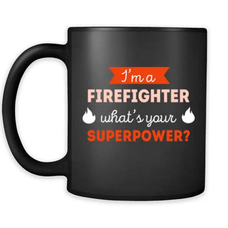 Firefighter Superpower Black Cups
