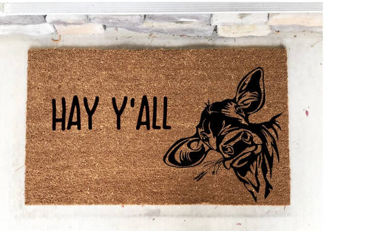  Hay Y'all Cow Animal Doormats