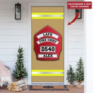 A one-of-a-kind firefighter door cover 2022
