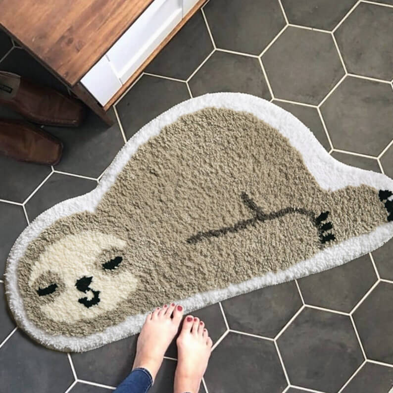 Super cute Sleeping sloth Doormat