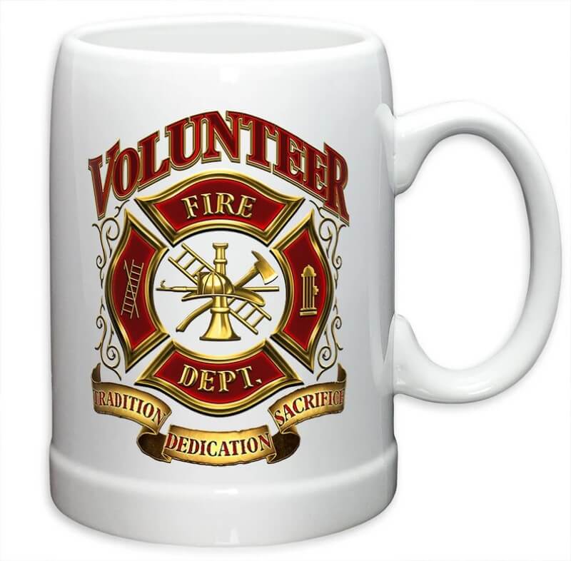 Volunteer Firefighter White Cups