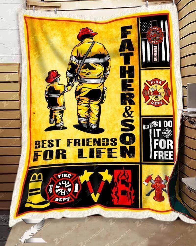 firefighter blanket father and son best friends for life