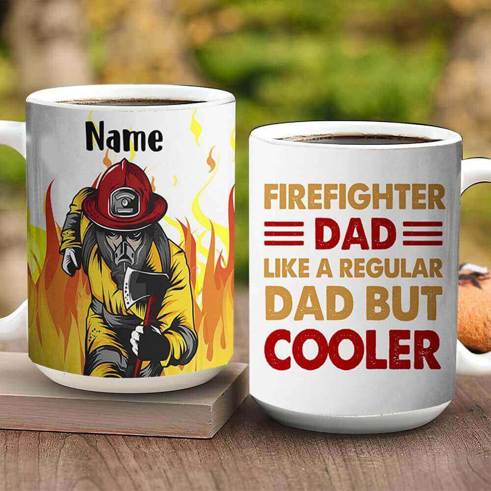firefighter dad but cooler cup
